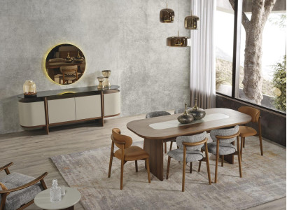 Dining set Suite Dining table Set 9pcs Dining room Brown Wood new
