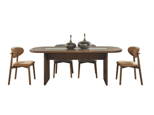 Dining set Suite Dining table Set 9pcs Dining room Brown Wood new