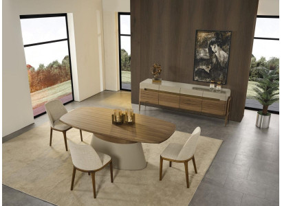 Complete e dinette Dining set Dining table Set 8pcs Dining room Brown Wood new