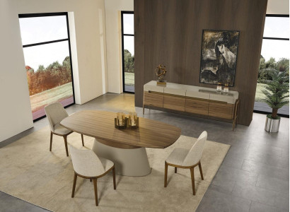 Complete e dinette Dining set Dining table Set 8pcs Dining room Brown Wood new