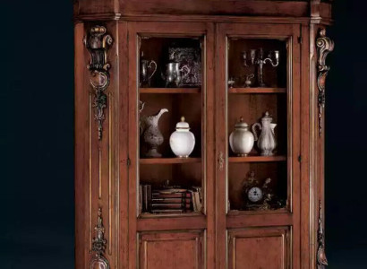 Solid wood Brown Bookshelf Living room Furniture Brown Luxury Wardrobe