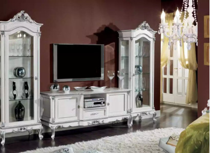 Living room Set Wall shelf TV lowboard Wall unit 2x Display case Design 3tlg.new