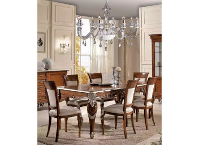Classic Set Dining table + 6x Chairs Suite Tables Dining room Group new