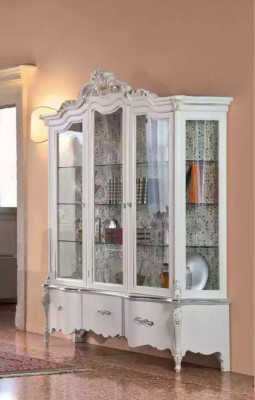 Luxury Wood Display case Sideboard Design Cabinets White Italian Furniture