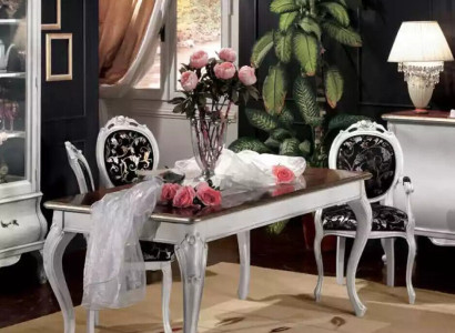 Design Dining room Wooden furniture 4x Chair White Table Dining set Dining set 5 pieces
