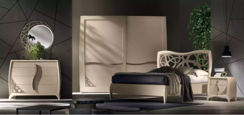 Complete's Bedroom Set Design Modern Luxury Bed 2x Bedside table 6 pcs new