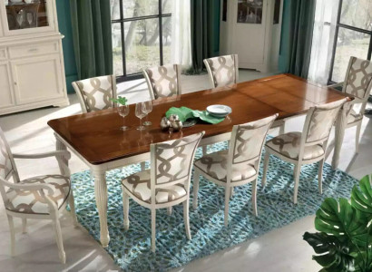 Dining room set Table 8x Chairs Table set Group Set Italy Wood