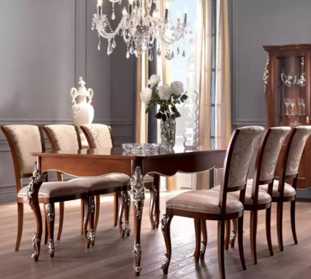 Dining room Set 6x Chairs Dining set Wood upholstered chair Luxury Chair new