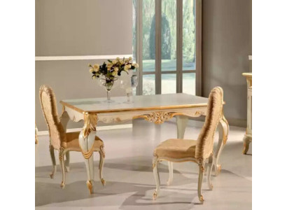 Classic r Dining table Table Wood Dining room Suite 4x Chairs Set 5 pcs