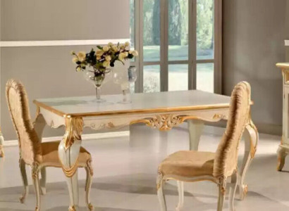 Classic r Dining table Table Wood Dining room Suite 4x Chairs Set 5 pcs