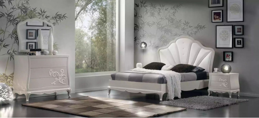 Luxury Bedroom Set 5 pieces. Bed 2x Bedside tables Chest of drawers Designer Furniture