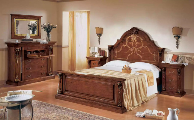 Bedroom Bed Wood 160x200 Beds Brown Double bed Furniture