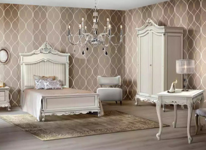 Bedroom Set Style Modern Bed Bedside table Desk Furniture 4pcs.