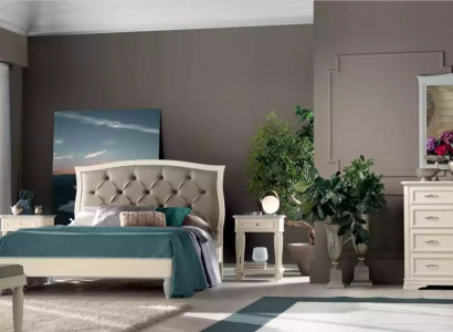 Bed 2x Bedside tables 5 pcs. Bedroom Design Luxury Chest of drawers Complete it