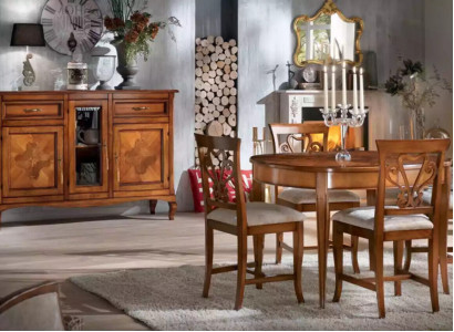 Dining room Suite 4x Chairs Dining table Group Dining set Sideboard 6pcs