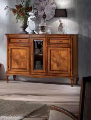 Dining room Suite 4x Chairs Dining table Group Dining set Sideboard 6pcs