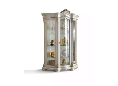 Display case Wood Wardrobe Classic White Cabinets Design Living room Glass