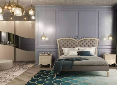 Bedroom Bed 2x Bedside tables Luxury Complete e Sets Furniture Room 4pcs.