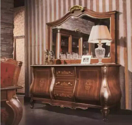 High-quality Luxurious Classic Living room Sideboard Wood brown 200x53x100