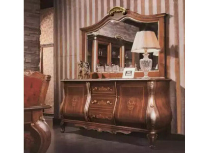 High-quality Luxurious Classic Living room Sideboard Wood brown 200x53x100