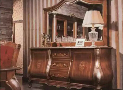High-quality Luxurious Classic Living room Sideboard Wood brown 200x53x100