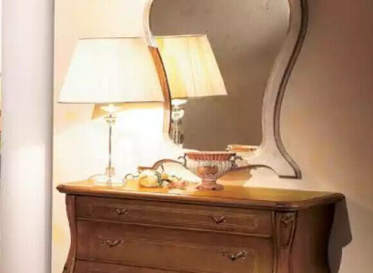 Bedroom Chest of drawers with Mirror Luxury Classic Furniture Set 2pcs Wood