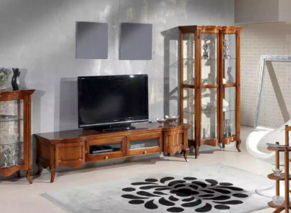 Italian style furniture living room 3 pieces. Set Classic 2x Display case Brown