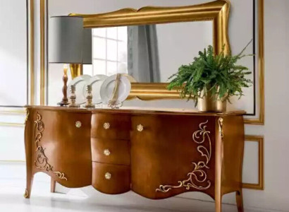 Sideboard Italian Furniture Mirror 2-piece Chest of drawers Sideboard Wardrobe Wood