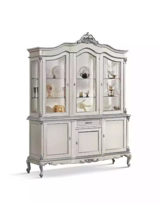Display case Glass Wardrobe Real wood Display case Sideboard Italian Living room Furniture new