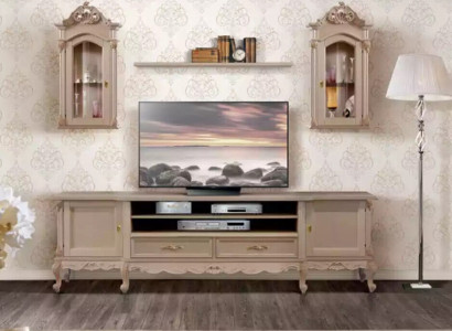Wall unit Lowboard Modern Living room Brown Shelves Wood 2x wall display cabinet new