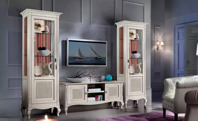 Living room furniture set Living room TV lowboard 2x display case 3 pieces. Wall unit