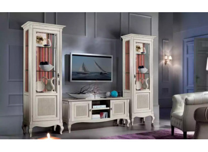 Living room furniture set Living room TV lowboard 2x display case 3 pieces. Wall unit