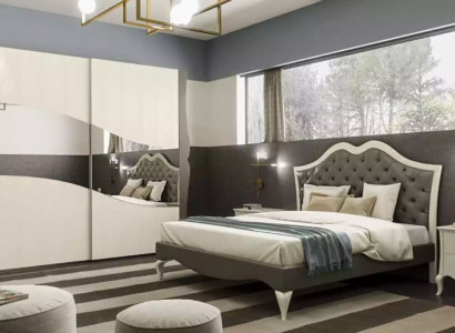 Design Beds Bedroom Bed 2x Bedside tables Modern Luxury Furniture 3pcs