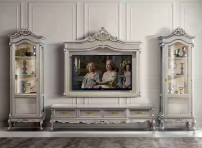 Group TV-cabinet Lowboard TV Stand Gray Living room Set 4-piece Wall unit new