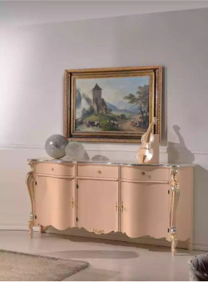 Sideboard Chest of drawers Luxury Beige Cabinets Wood Wardrobe 200x57x100