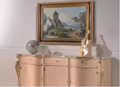 Sideboard Chest of drawers Luxury Beige Cabinets Wood Wardrobe 200x57x100