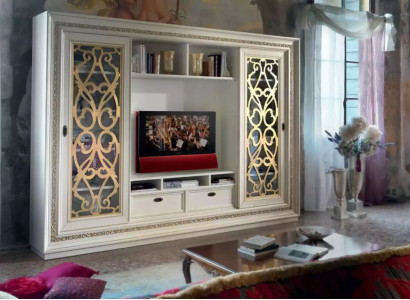 TV cabinet wall Solid wood Modern TV cabinet Wall unit Real wood new