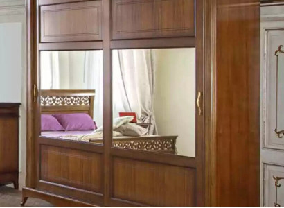 Bedroom furniture Wardrobe with Mirror Solid wood Design Italy