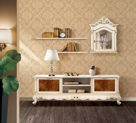 Wall unit Shelves Living room Wood White Wall display case Wall Shelves Italy new