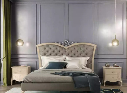 Bedroom Furniture 3 pcs. Set Solid wood Bedside tables 2x Bed Real Wood