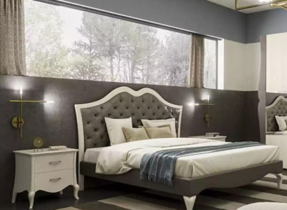 Bed Bedroom Set Bed 2x Bedside table Modern Italian Furniture 3pcs