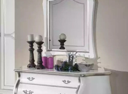 Complete wooden chest of drawers with mirror classic furniture decoration 2 pieces