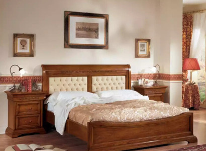 Bedroom Complete Bed 2x Bedside tables Set Luxury Furniture 3pcs. Brown