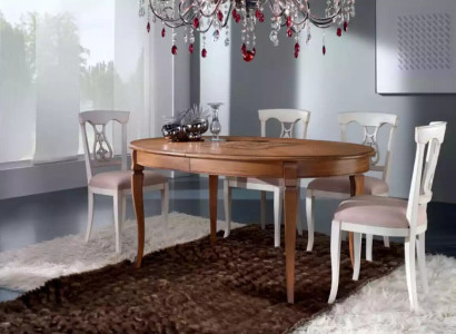 Dining set Dining table 4 x Chairs Set Classic Dining set Brown 5 pieces.