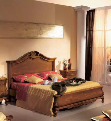 Wooden double bed in Classic n style Luxurious Bedroom design Beds