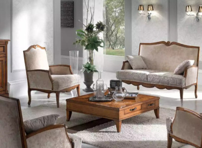Living room Set Armchair Coffee table Sofa 2 Seater Upholstery Seater Luxury Beige new