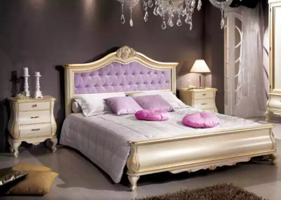 Bed design Luxurious Chesterfield Double bed for Bedroom Wooden furniture Bed