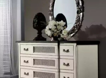 Wood Italian Furniture Design Furniture Style 2-piece Chest of drawers with Mirror new