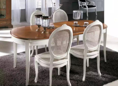 Dining table Suite Oval Table Dining set Dining table with 4x Chairs Dining room