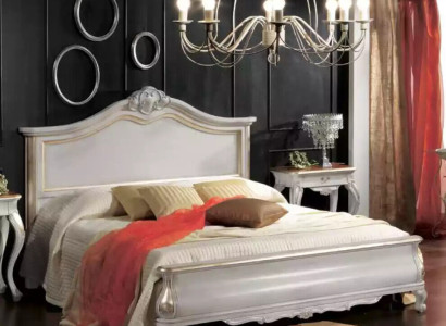 Luxurious upholstered white double bed frame bed wooden design luxury